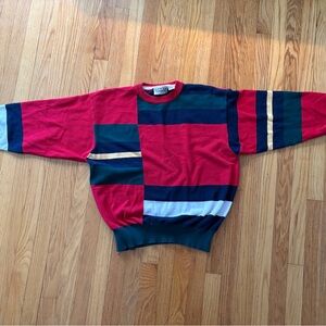 Colorful Vintage Crewneck Sweater - Red, Green, and Blue